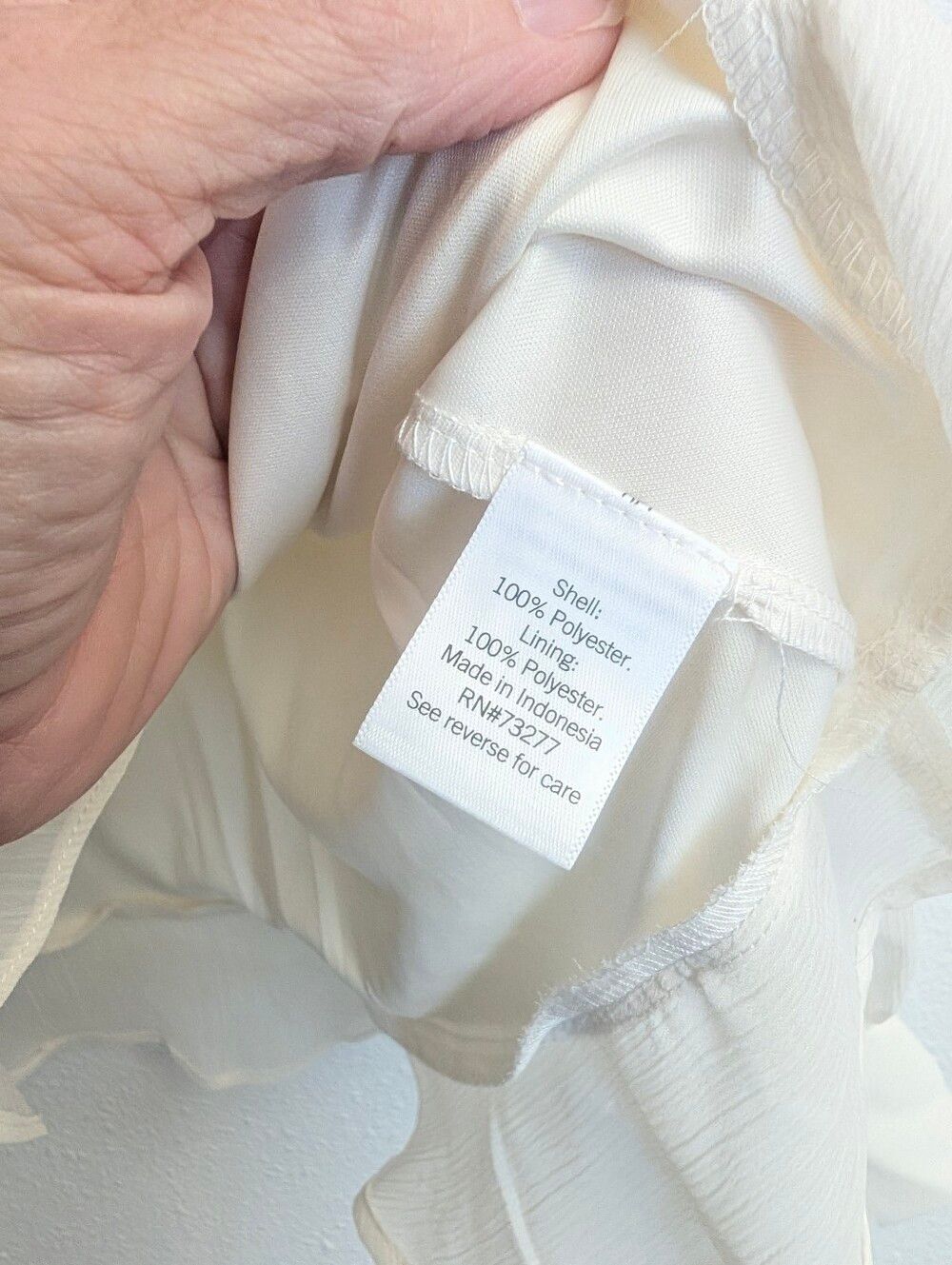 Nine West Long Sleeve V-Neck Button Front Chiffon Blouse Ivory Size XL NEW - Picture 8 of 8